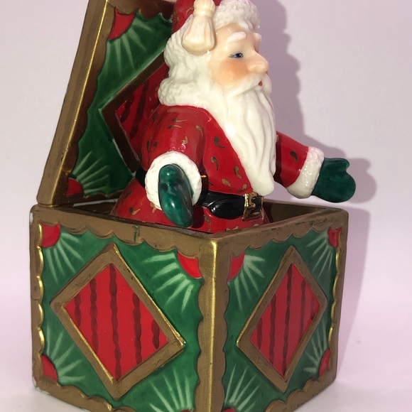 Department 56 Santa Music Box Jack In The Box Trinket Ceramic - Picture 6 of 7